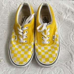 Vans Checkered Shoes Yellow White Skate Shoes Sneakers​​​​​